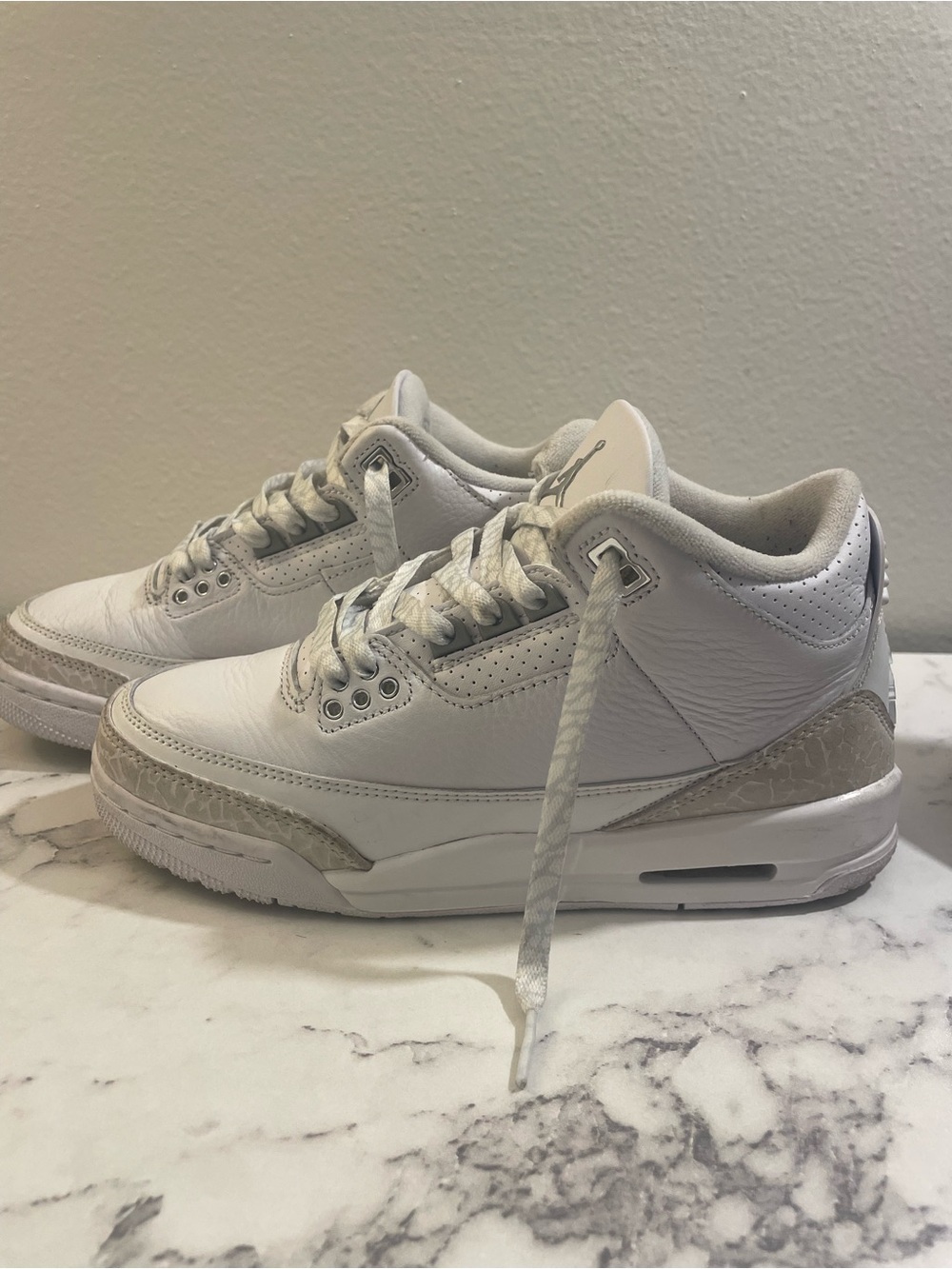 Jordan 3 Retro “Pure White”, W/box